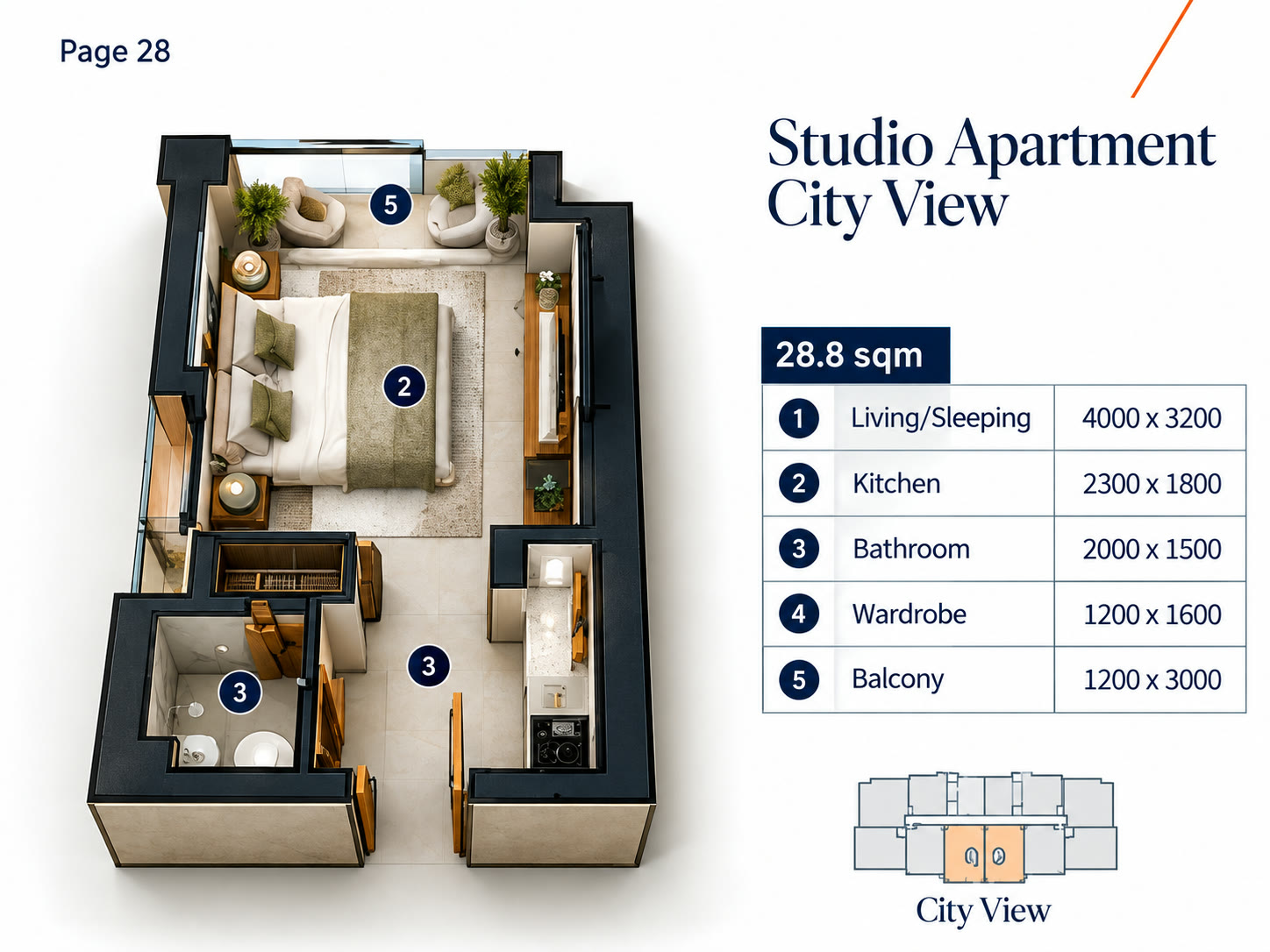 Studio Apartment City View — Type A preview