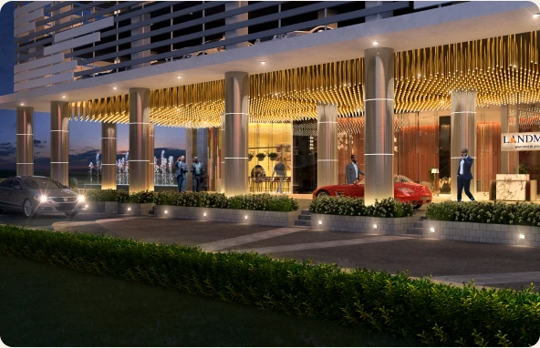 Illuminated Landmark Waterview entrance